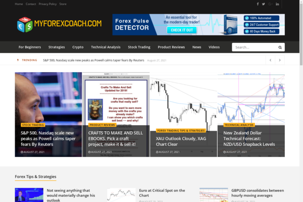 MyForexCoach.com - 100% Automated Forex News Site - Passive Income & Great Potential!