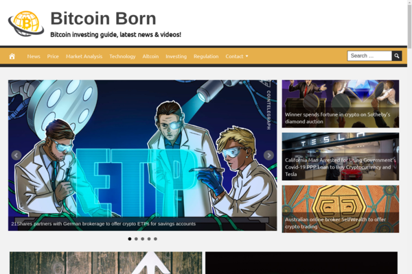 BitcoinBorn.com - Fully Automated Bitcoin News Website. Get 5 Automated Websites worth over $900