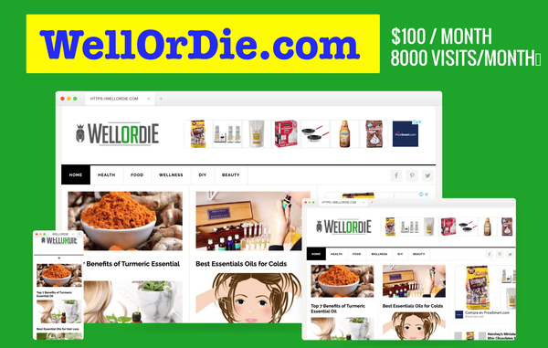 wellordie.com - WellOrDie.com is a well-established beauty, health and wellness 6 year old site making $100/m that has huge potential for growth