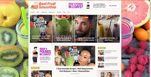 BestFruitSmoothie.com - Autopilot ClickBank Smoothie Diet Blog To Make Money Online & Passive Income