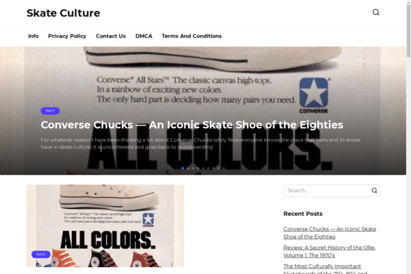 skateculture.info - Sports, skate site. Made with WordPress. Organic traffic