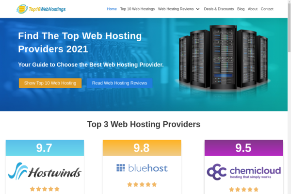 thetop10webhostings.online - Very Profitable Web Hosting Reviews Site, Earn Upto $200/Sale, 1 Year Free Host