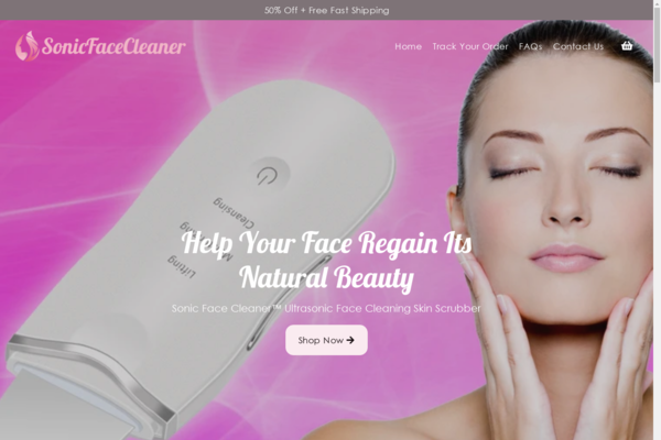 sonicfacecleaner.com - This website is dedicated to selling the SonicFaceCleaner Exfoliating tool.