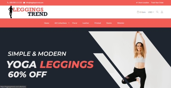 LeggingsTrend.com - Premium Automated Leggings Drop Shipping Store, Branded Eye-Catching Domain