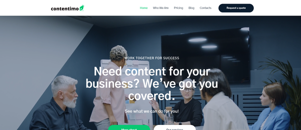 contentimo.com - Hot Automated Copywriting Company. Newbie Friendly and Outsourced Business.