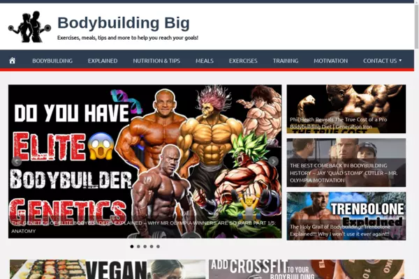 BodybuildingBig.com - Fully Automated Bodybuilding Website. Get 5 Automated Websites worth over $900