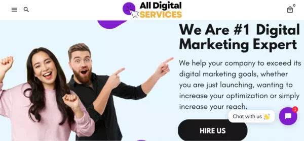 All Digital Services - Ecommerce Shopify Starter Store For Sale, Specialising In Drop Servicing Digital Marketing: Marketing Strategy, SEO, Email Marketing, Social Media, Google Ads