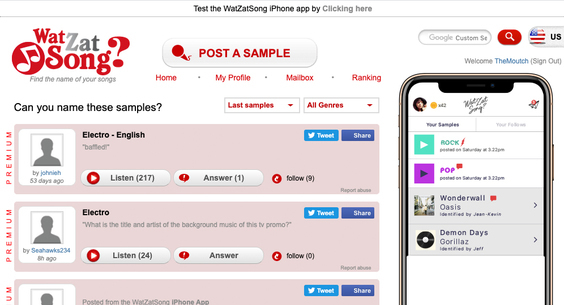 Watzatsong Com Website For Sale On Flippa The Best Community Of Song Namers flippa