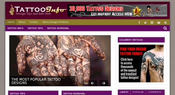 tattoodesignsnow com website listed